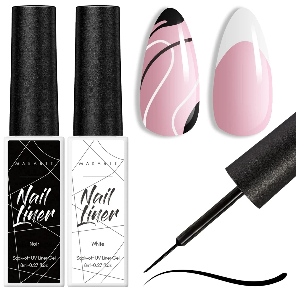Makartt Black and White Nail Liner Set